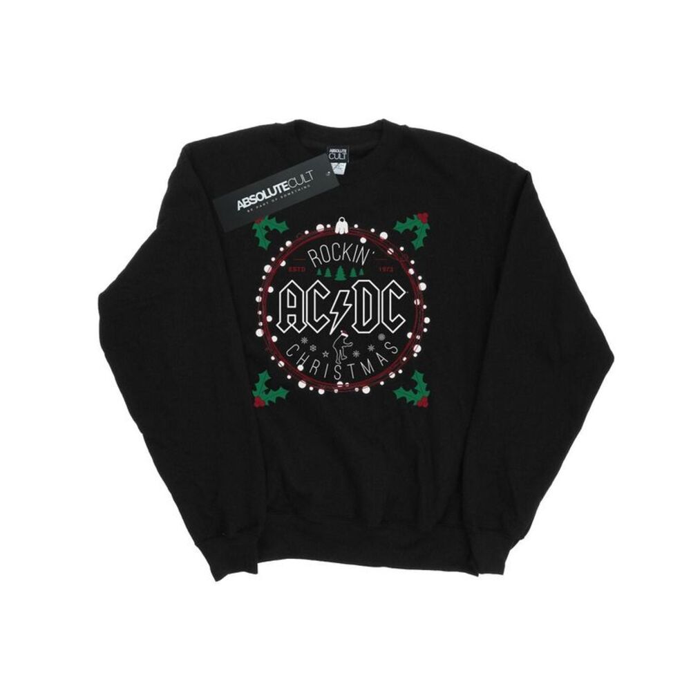 AC/DC Mens Christmas Circle Sweatshirt / Black